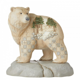 White Woodland Bear H 14cm  Wild and Free Jim Shore 6006582 retired, laatste exemplaren *