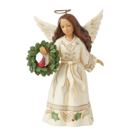 White Woodland Angel with Cardinal Jim Shore 6017174