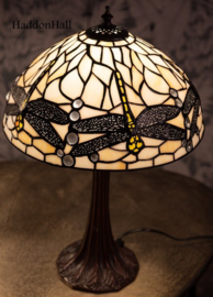 9335W *Tafellamp H43cm met Tiffany kap Ø31cm Dragonfly White