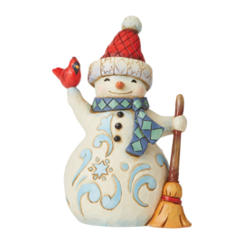 Snowman Holding Cardinal H13cm Jim Shore 6009005 retired item uit 2021 *