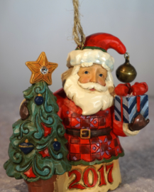 Crystal Santa Dated 2017 H11cm Hangin Ornament   4059001 retired *