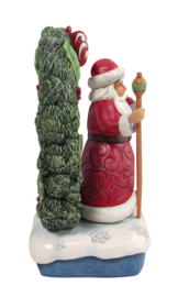 Santa in Wreath with Lights H18cm Jim Shore 6012937 retired, met verlichting *