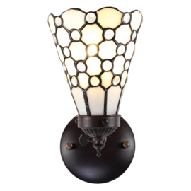 6207 * Wandlamp met Tiffany kap Ø13cm Pearl Creme