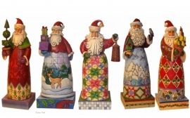 Set van 5 Kerstmannen H20cm JIM SHORE uit 2008 en 2009 retired  uitverkocht