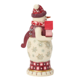 Red & Pink Snowman Nutcracker H17cm Jim Shore 6018906 PREORDER 