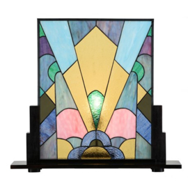 7872 * Voorzetraam Tiffany op voet H57cm B64,5cm Coloured Art Deco