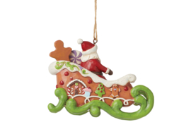 Gingerbread  Santa in Sled Ornament *  H8cm Jim Shore 6015508