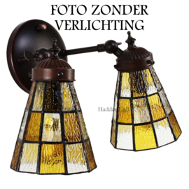 6216 * Wandlamp met 2 Tiffany kappen Ø12cm Flavum
