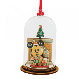 Mickey Mouse Stolpje Ornament  H9cm "Santa Please Call Here" A30542