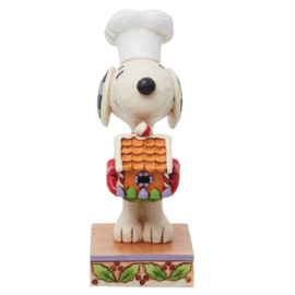 Christmas Creation Snoopy with Gingerbread House Pers. Pose * 13cm Jim Shore 6013045 peanuts