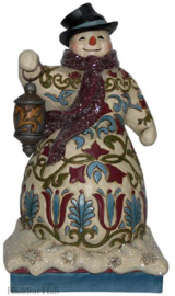 "Victorian Snowman with Lantern" H22cm Jim Shore 6001428 retired laatste exemplaren *