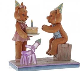 Make A Wish! - Button & Pinky Happy Birthday H12cm Jim Shore 6005124