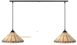 3088 Balk Zwart 100cm met 2 Tiffany kappen Ø41cm '