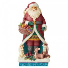 A Festive Forage H 32 cm Winter Wonderland Santa with Wreath 6004189 , uitverkocht