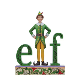 Elf - The Name is Buddy, the Elf -Buddy Standing in the word Elf  22cm - Jim Shore 6013937 *