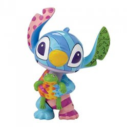 Stitch Figurine 20cm + Stitch with Frog 9cm - Set van 2 Romero Britto beelden retired *