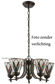 74347 Hanglamp Ø50cm met 5 Tiffany kappen Astoria