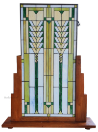 5835 Voorzetraam Tiffany op voet H109cm Frank Lloyd Wright