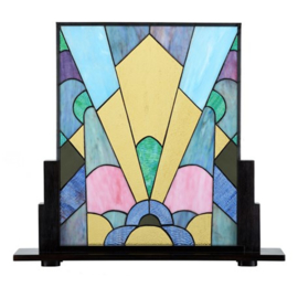 7872 * Voorzetraam Tiffany op voet H57cm B64,5cm Coloured Art Deco