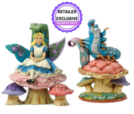 Alice & Caterpillar   Set of  2 retired Jim Shore figurines  retailer exclusive retired *