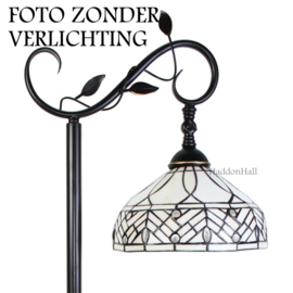 6245 * Vloerlamp H152cm met Tiffany Kap Ø25cm White Drop