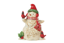 Snowman with Earmuffs & Cardinal  * H14cm Jim Shore 6015456