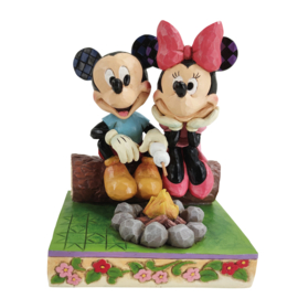 Mickey & Minnie Campfire  H14,5cm Jim Shore 6011938 Kampvuur , retired *