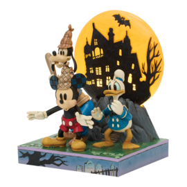 Mickey, Goofy & Donald LED  Diorama "Look Out Ghosts" H21,5 cm Jim Shore 6017941 PREORDER
