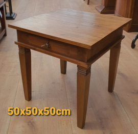 Tafel - Bijzettafel - Set van 2 - 50x50x50cm - Massief Teakhout