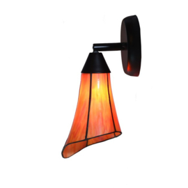 9210 Wandlamp Zwart met Tiffany kap Kleine Calla Orange