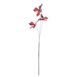 ' Vlinder Tak Textiel SET VAN 12 H65cm Red 50882