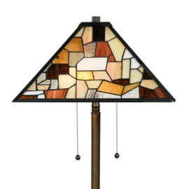 7978 * Vloerlamp Bruin H159cm met Tiffany kap 43x43cm Falling Water