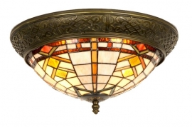 5349 Plafondlamp  Tiffany Ø 38 cm met ring  Durban Art Deco