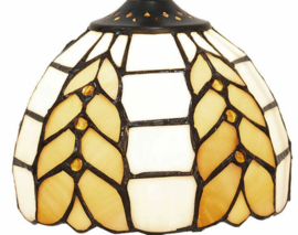 5992 Tafellamp  Golden Art Deco Lady H40cm met Tiffany kap Ø18cm Odette