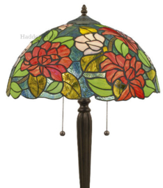 KT164 * Vloerlamp Zwart H160cm met Tiffany kap Ø40cm 3xE27 Dalia