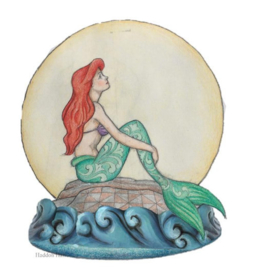 Ariel Sitting on Rock by Moon H 19cm  met verlichting retired *