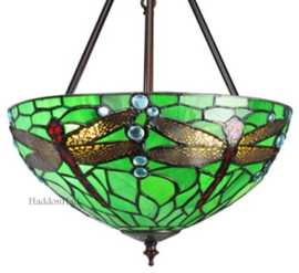 9336GR * Hanglamp H126cm met Tiffany kap Ø31cm Dragonfly Green