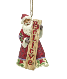 Santa with Porch Bord "Believe" H10cm Jim Shore 6015512 *