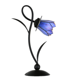 8188 Bureaulamp H40cm met Tiffany kap Ø13cm Blue Lotus