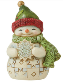 Snowman with Bell & Snowman with Snowflake H9cm Set van 2 Jim Shore Mini FIgurines retired *