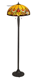 7891 ' Vloerlamp Zwart H160cm met Tiffany kap Ø50cm Blossom