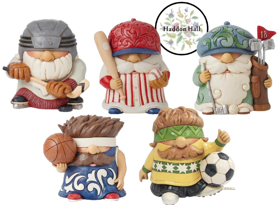 Gnomes Sport , Set van 5,  H 10cm Jim Shore , retired