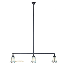 8185 Hanglamp Zwart B90cm met 2 Tiffany kappen Ø16cm Gentian