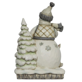 White Woodland Snowman with Animals H20cm Jim Shore 6011616 retired *
