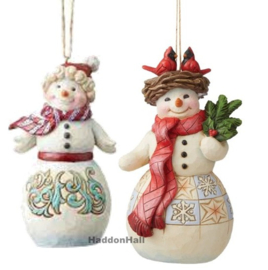 Snowman Winter Wonderland & Snowman with Cardinal -  2 Jim Shore ornaments retired *