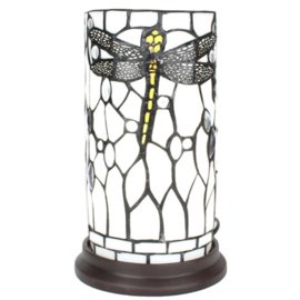 6302 Tiffany Lamp H26cm WIndlicht Model Dragonfly White