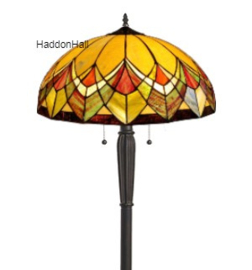 7891 Vloerlamp Zwart H160cm met Tiffany kap Ø50cm Blossom