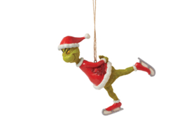 Grinch Ice Skating Ornament Jim Shore 6015225 *