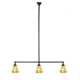 8199 Hanglamp Zwart B90cm met 2 Tiffany kappen Ø15cm Narcissus