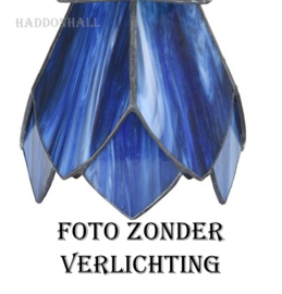 8188 * Balk Zwart 100cm met 2 Tiffany kappen Ø13cm Blue Lotus